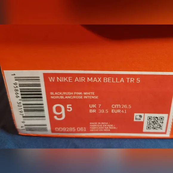 Women's Nike Air Max Bella 5 Training Shoe/Size 9.5M/Pink,White,Black - Picture 6 of 6